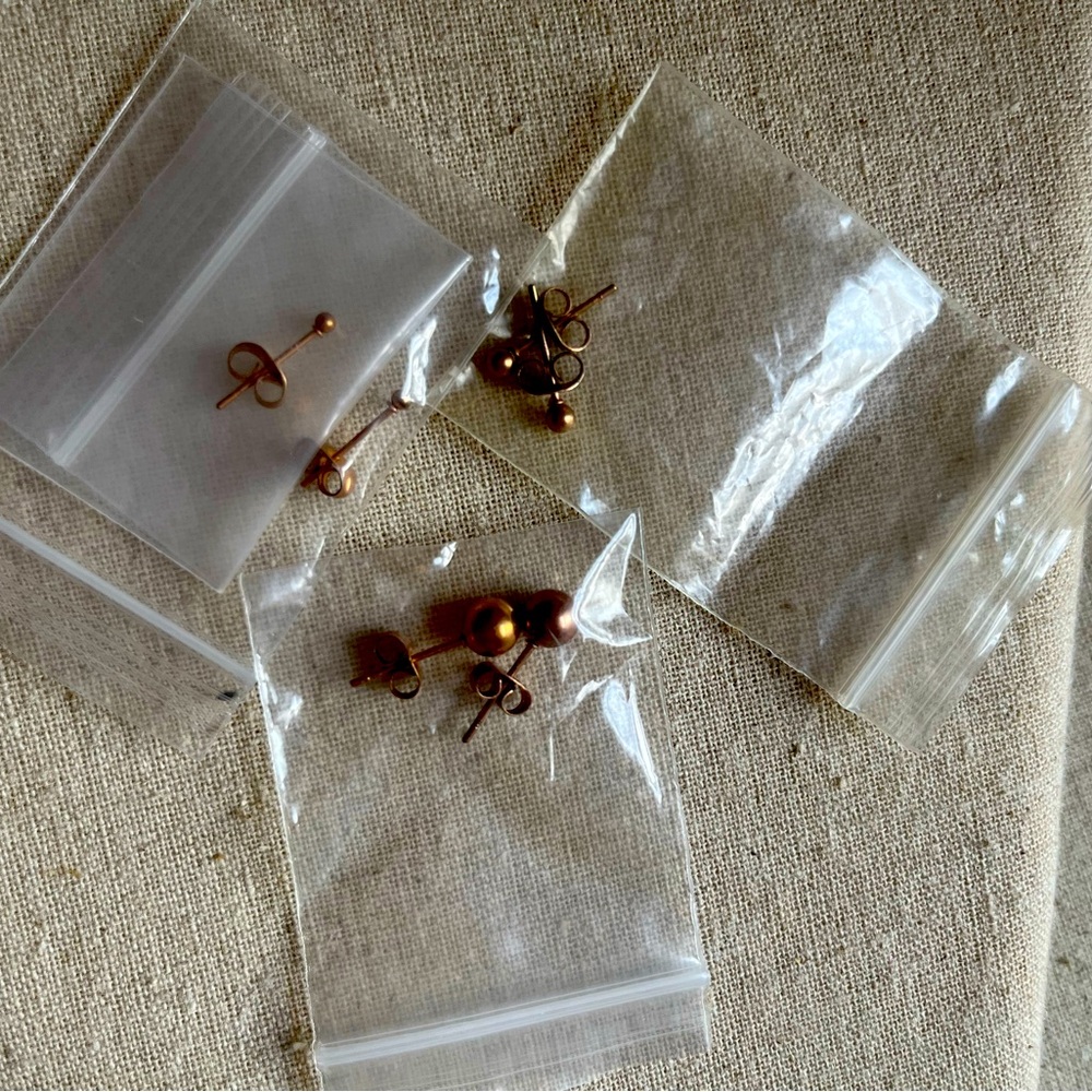 Rose Gold Earrings Set